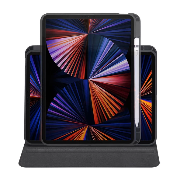 Apple iPad Pro 11 2020 (2.Nesil) - Tablet Kılıfı Kalem Bölmeli Dönebilen Termik Standlı Kılıf - 5