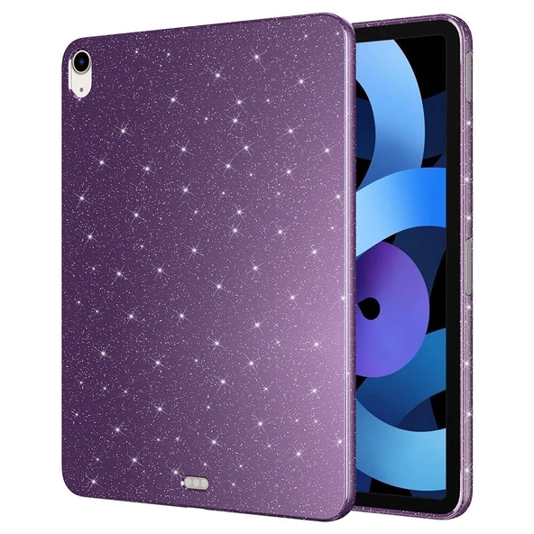 Apple iPad Air 10.9 2022 (5 Nesil) - Tablet Kılıfı Simli Parlak Görünümlü Koton Kılıf - 3