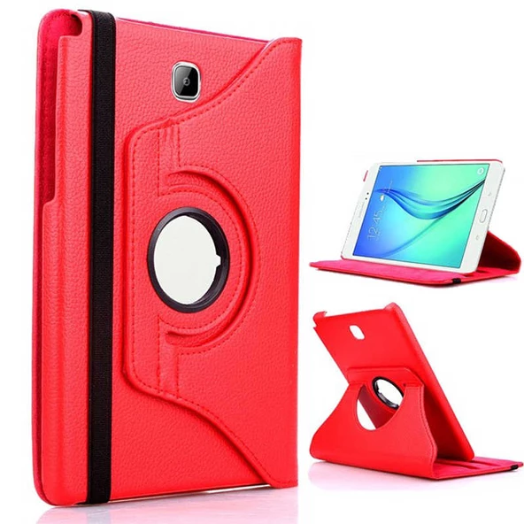 Samsung Galaxy Tab A T550 9.7 - Tablet Kılıfı 360 full Korumalı Yatay Dikey Dönebilen Standlı Kılıf