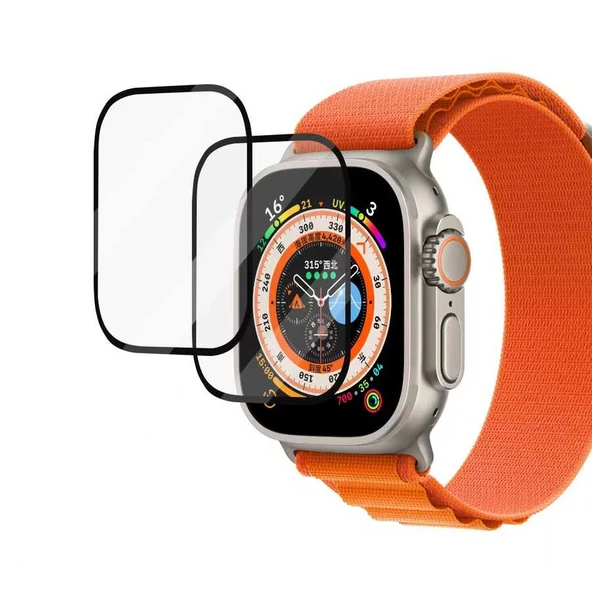 Apple Watch Ultra 49mm - Ekran Koruyucu PMMA - Cam Saat Ekran Koruyucu