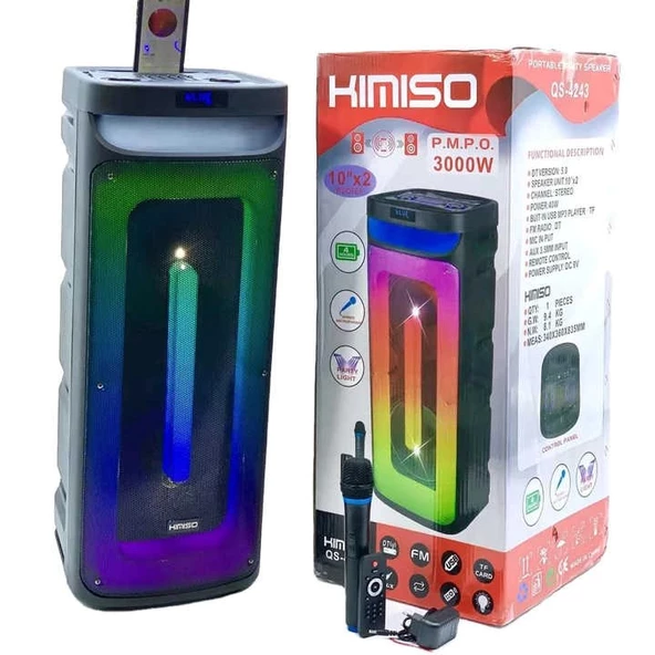 Hadron Kımıso QS4243 Mikrofonlu Kumandalı Bluetooth Hoparlör 2x10 inç 300x320x795 - 2