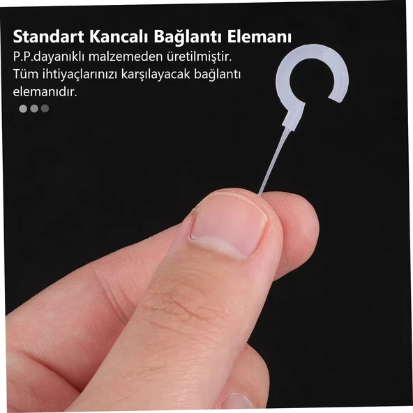 Şeffaf Standart Kancalı 25milimetre 2,5cm Etiketleme ve Ürün Asma Kılçığı (500 ADET) - 3