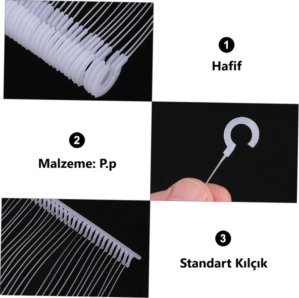 Şeffaf Standart Kancalı 25milimetre 2,5cm Etiketleme ve Ürün Asma Kılçığı (500 ADET) - 2