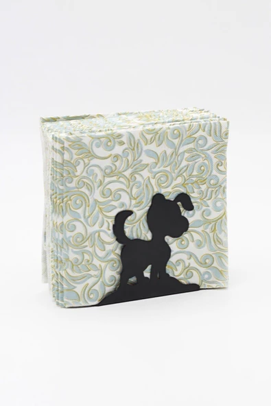 Peçetelik, Siyah Peçetelik, Metal Peçetelik, Köpekli Peçetelik, Sofra Peçetelik, Mutfak Peçetelik - 2