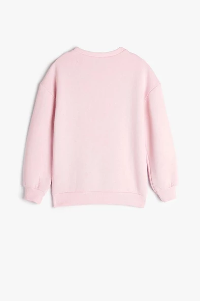 Koton Kız Çocuk Sweatshirt Slogan Baskılı Uzun Kollu Şardonlu - 2