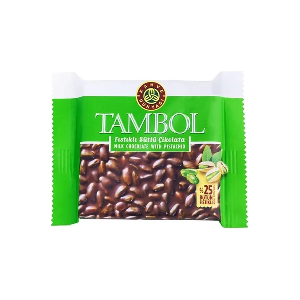Kahve Dünyası Tambol Antep Fıstıklı Sütlü Çikolata 77 gr x 6 Adet - 2