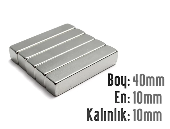 Neodyum Mıknatıs Köşeli  40x10mm , Kalınlık 10 mm ( 1 Adet)