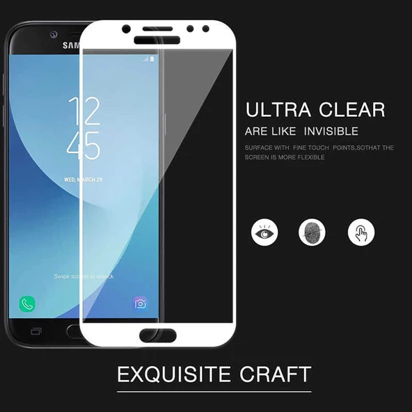 Samsung Galaxy J3 Pro - Ekran Koruyucu 5D Temperli Cam Koruma - Resim 4