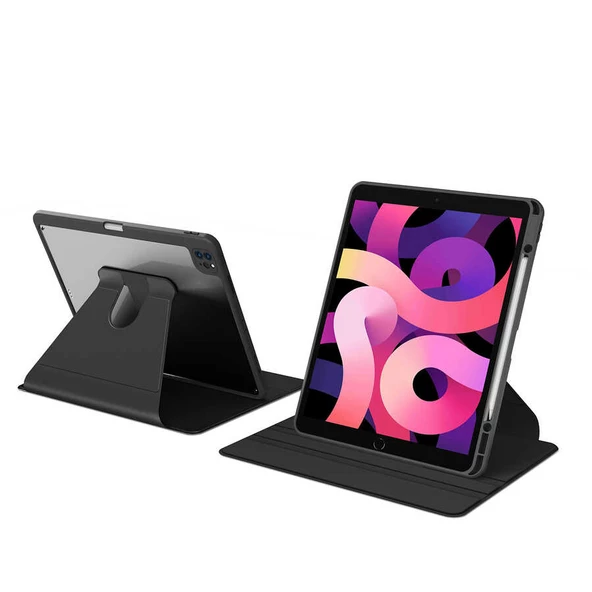 Apple iPad Pro 12.9 2022 M2 - Tablet Kılıfı 360 full Korumalı Yatay Dikey Dönebilen Nayn Standlı Kılıf - 2