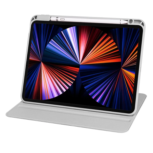 Apple iPad Air 10.9 2022 (5.Nesil) - Tablet Kılıfı Kalem Bölmeli Dönebilen Termik Standlı Kılıf - 3