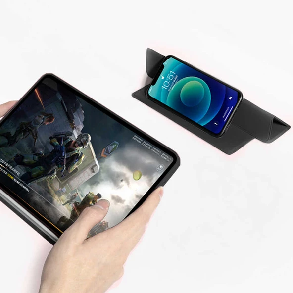Apple iPad Pro 11 2020 (2.Nesil) - Tablet Kılıfı 360 full Korumalı Arkası Şeffaf Nort Standlı Kılıf - 8