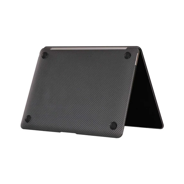 Apple Macbook 13.3' Pro 2020 A2338 - Alt ve Üst Koruyucu MSoft Carbon Fiber Tasarımlı Kapak - 2