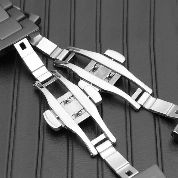 Apple Watch 44mm - Kordon Mat Seramik Metal Kordon - 3