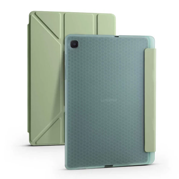 Samsung Galaxy Tab A7 10.4 T500 2020 - Tablet Kılıfı Kalem Bölmeli Korumalı Standlı Tri Folding Kılıf
