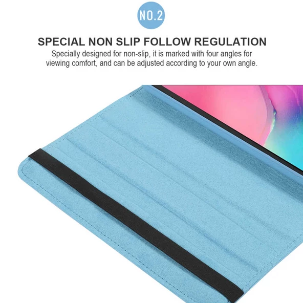 Samsung Galaxy Tab A7 Lite T225 - Tablet Kılıfı 360 full Korumalı Yatay Dikey Dönebilen Standlı Kılıf - Resim 3