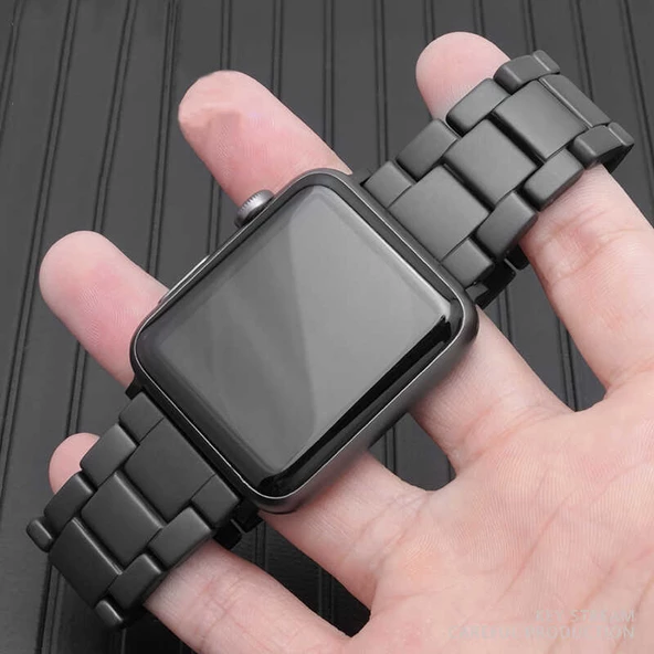 Apple Watch Ultra 49mm - Kordon Mat Seramik Metal Strap Kayış - Resim 4