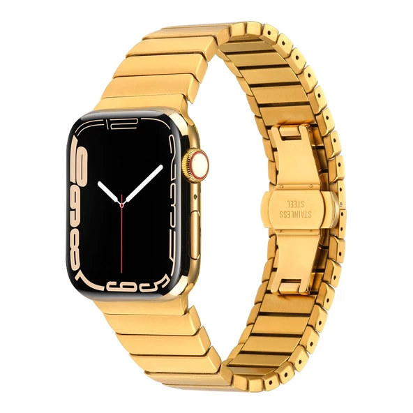 Apple Watch 7 45mm - Kordon Metal Strap Kayış KRD-79