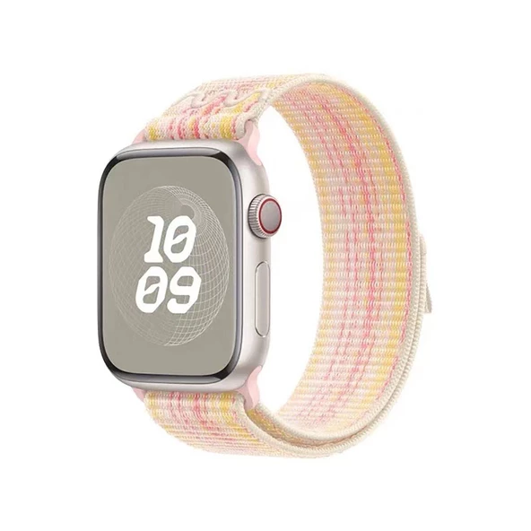 Apple Watch 7 45mm - Kordon Hasır Kordon Strap Kayış KRD-91 - Resim 3