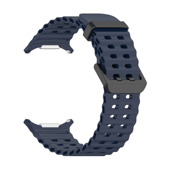 Samsung Watch Ultra 47mm - Kordon Tırtıklı Tasarım Silikon Kordon KRD-118 - Resim 6