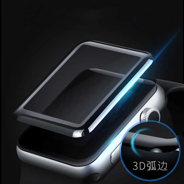 Apple Watch 38mm - Ekran Koruyucu Kenarları Metal Cam Ekran Koruyucu - 5
