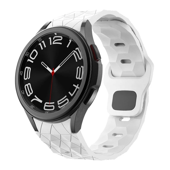 Samsung Watch 5 40mm 20mm - Kordon Futbol Desenli Spor Tasarımlı Silikon Kordon KRD-116