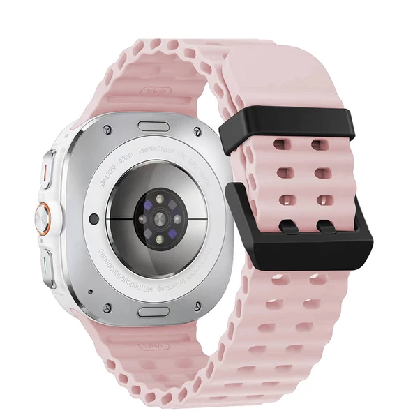 Samsung Watch Ultra 47mm - Kordon Tırtıklı Tasarım Silikon Kordon KRD-118 - Resim 2