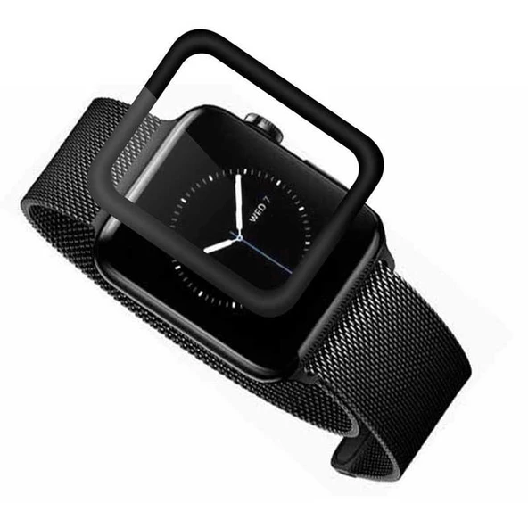 Apple Watch 38mm - Ekran Koruyucu Kenarları Metal Cam Ekran Koruyucu - 3