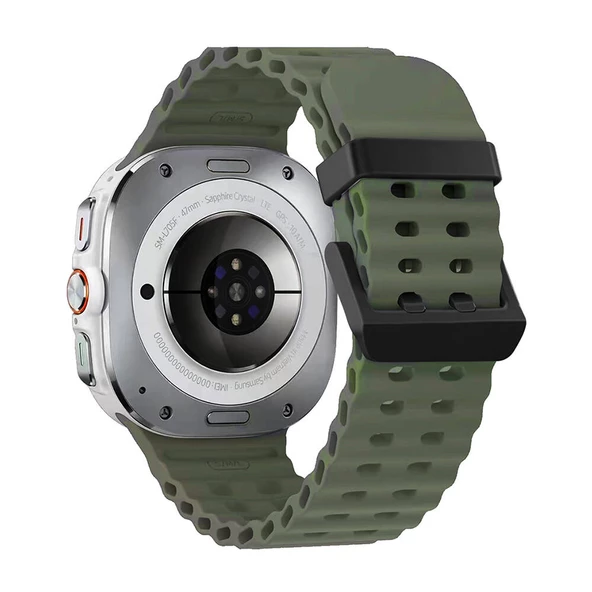 Samsung Watch Ultra 47mm - Kordon Tırtıklı Tasarım Silikon Kordon KRD-118 - Resim 4