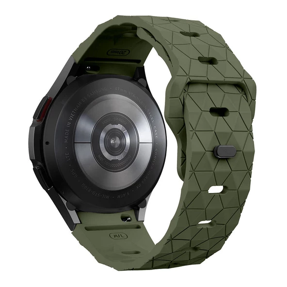 Samsung Watch 5 40mm 20mm - Kordon Futbol Desenli Spor Tasarımlı Silikon Kordon KRD-116 - 3