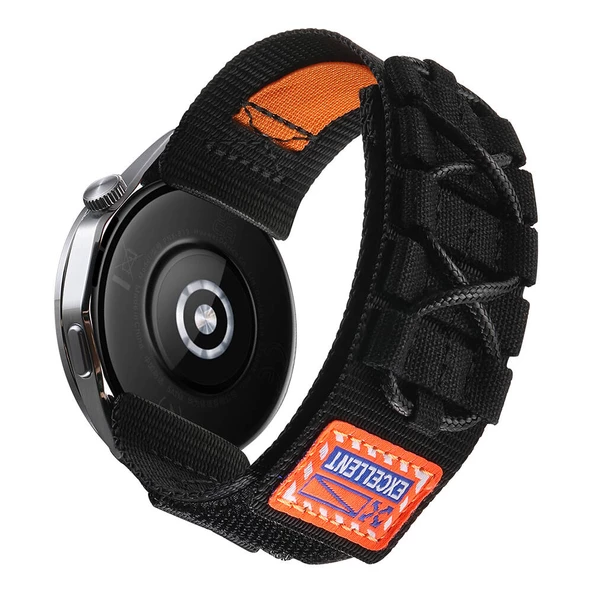 Samsung Gear S3 22mm - Kordon Orbital Örgülü Halat Tasarımlı Naylon Kumaş Hasır Kordon KRD-112 - Resim 2