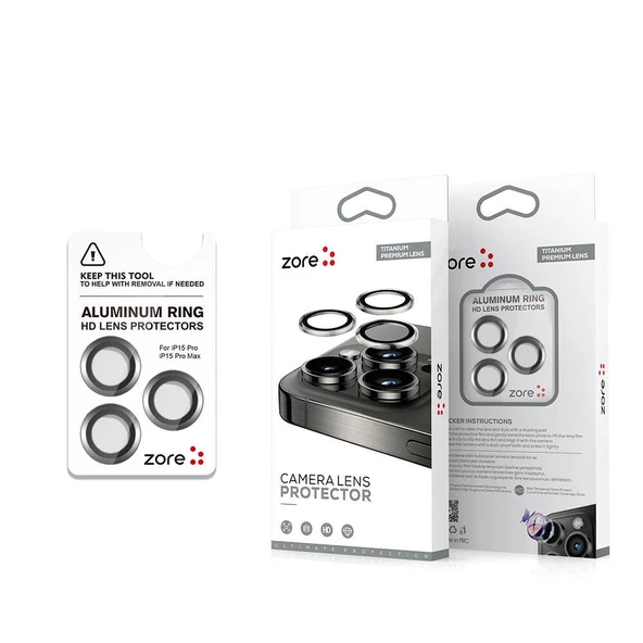 Apple iPhone 15 Pro Max - Kamera Lens Koruyucu Safir Parmak İzi Bırakmayan Anti-Reflective CL-15 ürün görseli 1