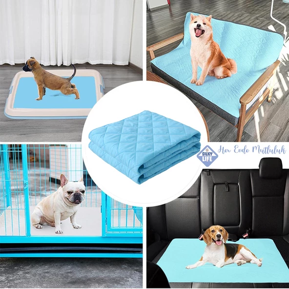 SilkyLife - Kediler için Yıkanabilir Tuvalet Eğitim Matı - 60x90 - 5