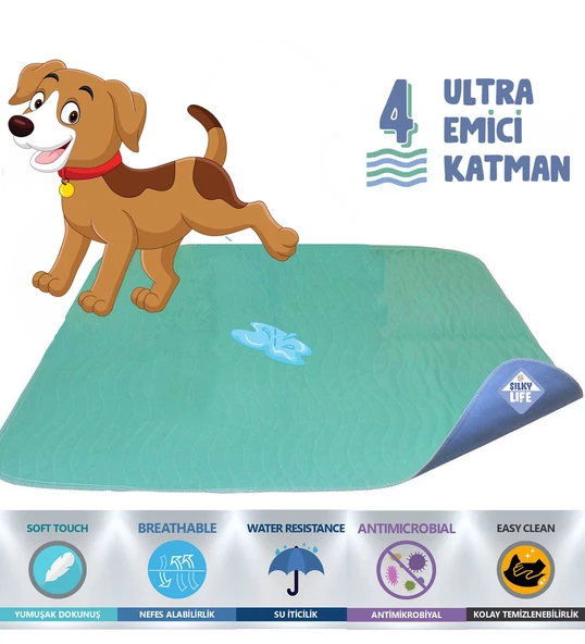 SilkyLife - Köpekler için Yıkanabilir Tuvalet Eğitim Matı - 60x90