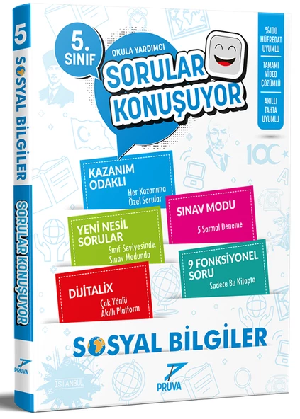 5.Sınıf Pruva Sosyal Bilgiler Soru Bankası + 32 Haftalık Deneme (Hediyeli) - Resim 4
