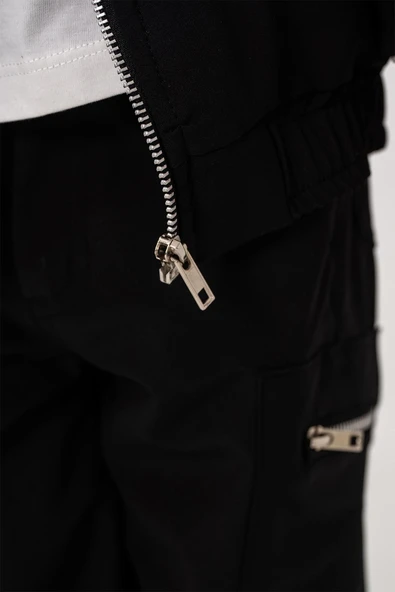 Kapüşonlu Fermuarlı Body Hediyeli 3 Parça Erkek Çocuk Ceketli Takım - 6