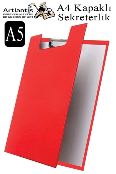 Sekreterlik Kapaklı A5 Küçük Boy 1 Adet Renkli Kapaklı Sekreterlik Klipsli Metal Mekanizmalı 80 Yaprak Kapasiteli Ofis - 4