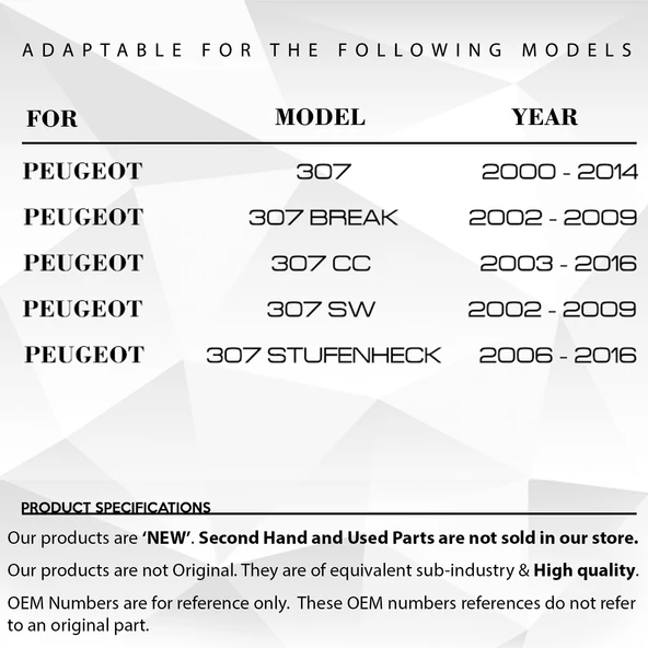 Peugeot 307 için Su Fıskiye Memesi - 7