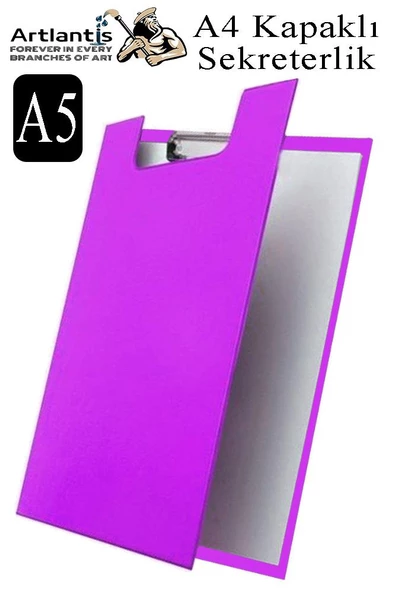 Sekreterlik Kapaklı A5 Küçük Boy 1 Adet Renkli Kapaklı Sekreterlik Klipsli Metal Mekanizmalı 80 Yaprak Kapasiteli Ofis - 6