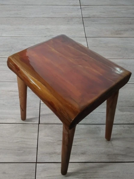 Doğal Ağaç Kalas Masif 3'lü Kütük Zigon Sehpa - 4