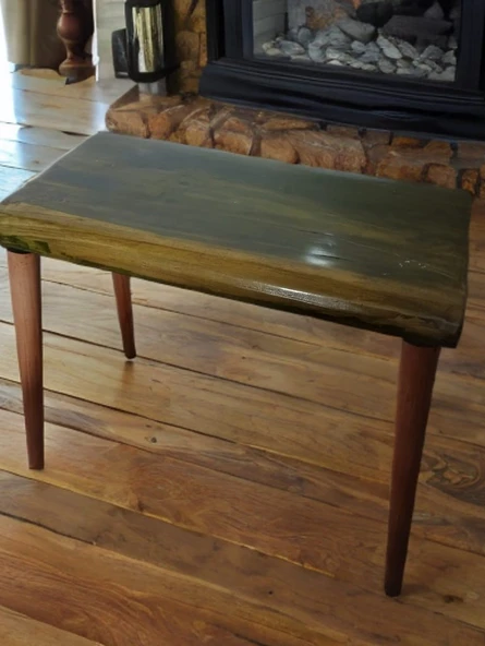 Doğal Ağaç Kalas Masif 3'lü Kütük Zigon Sehpa - 6