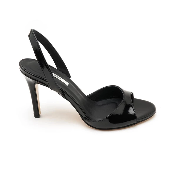 Desa Muni Siyah Kadın Rugan Deri Abiye Sandalet - 3