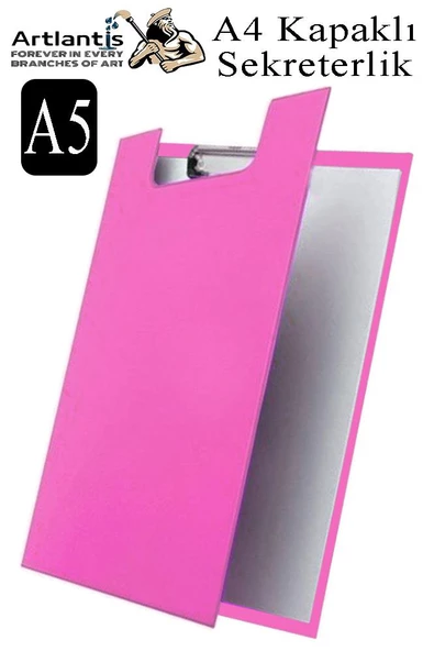 Sekreterlik Kapaklı A5 Küçük Boy 1 Adet Renkli Kapaklı Sekreterlik Klipsli Metal Mekanizmalı 80 Yaprak Kapasiteli Ofis - 2