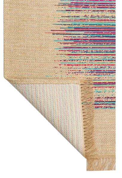 Eko Brooklyn Hasır Görünümlü Kaymaz Renkli Dokuma Modern Kilim BRK02 Renkli - Resim 3