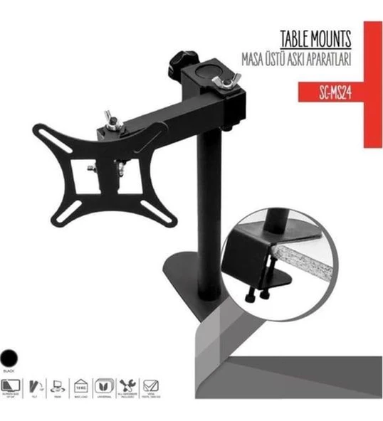 Silver Crest SC-MS24 Lcd Led Monitör Askı Aparatı, 10-24" inç Haraketli Askı Aparatı - 3