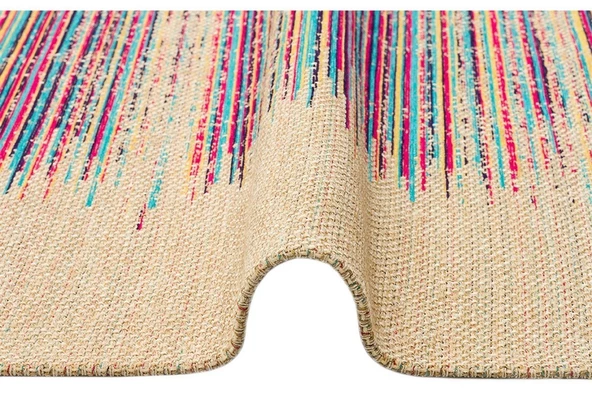 Eko Brooklyn Hasır Görünümlü Kaymaz Renkli Dokuma Modern Kilim BRK02 Renkli - Resim 2