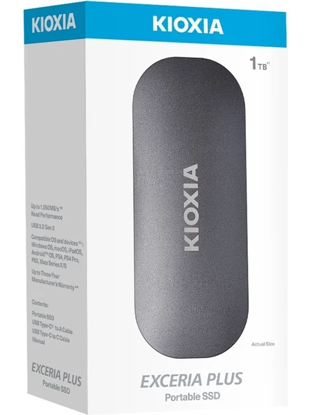 Kioxıa Exceria Plus 1TB Mini Taşınabilir USB 3.2 Gen 2 Type-C Harici External SSD (LXD10S001TG8) - 5