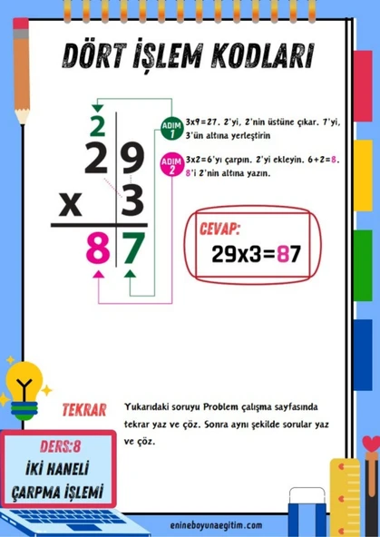 Matematik Dört İşlem ve Kesirlerin KODLARI YAZ-SİL Kitabı - 4