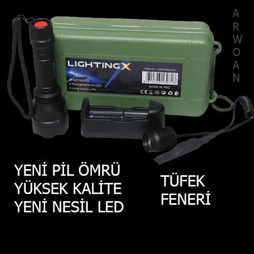 ARWOAN YENİ NESİL LEDLİ YÜKSEK KALİTELİ TÜFEK FENERİ - 2