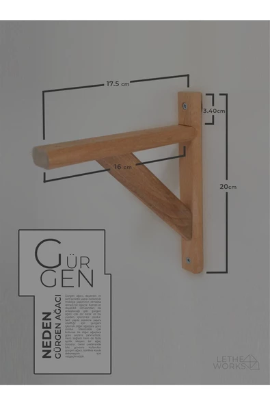 Raf Ayağı, Gürgen Ahşap (4 ADET) (NATURAL) - 4