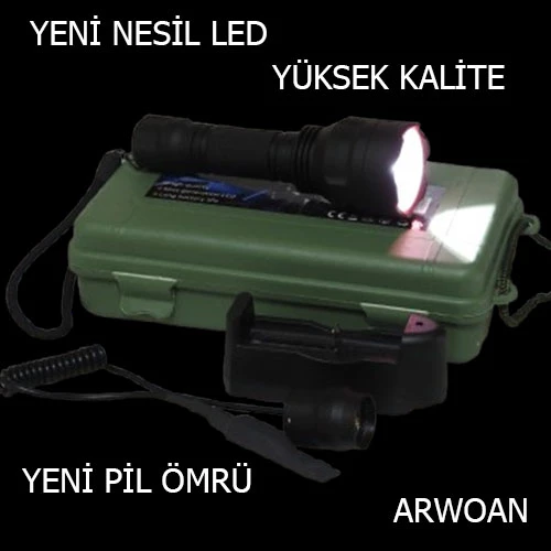 ARWOAN YENİ NESİL LEDLİ YÜKSEK KALİTELİ TÜFEK FENERİ - 4